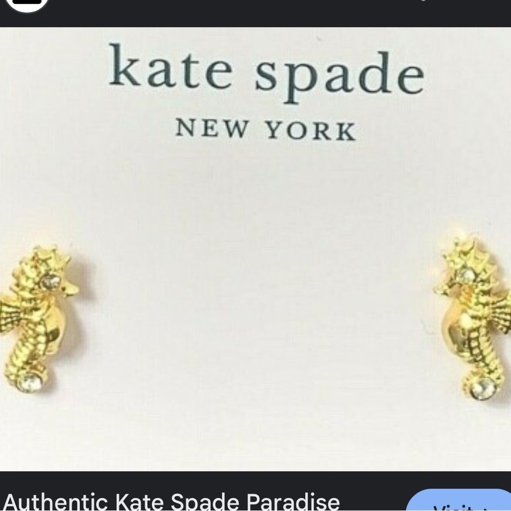 Kate Spade Gold Seahorse Earrings - Picture 3 of 4